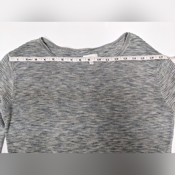 Aritzia Wilfred Linen Blend Blanchard Knit Ribbed 3/4 Sleeve Grey Sweater XXS - Picture 7 of 12